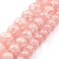 Fashionable Peach Blossom Cracked Quartz Stone Beads 6/8/10mm round Crystal for DIY Bracelet & Necklace MegaBDM