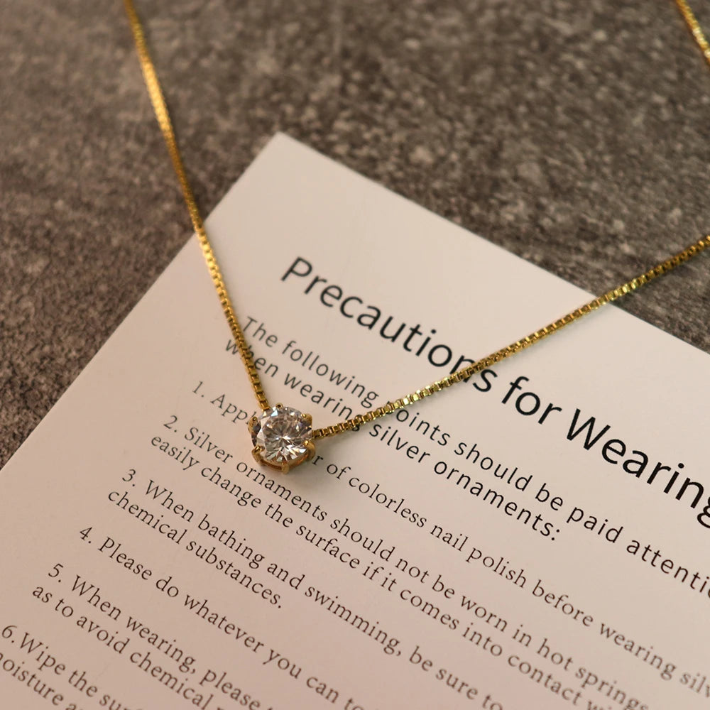 Chris April Fashion Jewelry PVD Gold Plated 316L Stainless Steel Zircon Pendant Necklace for Women