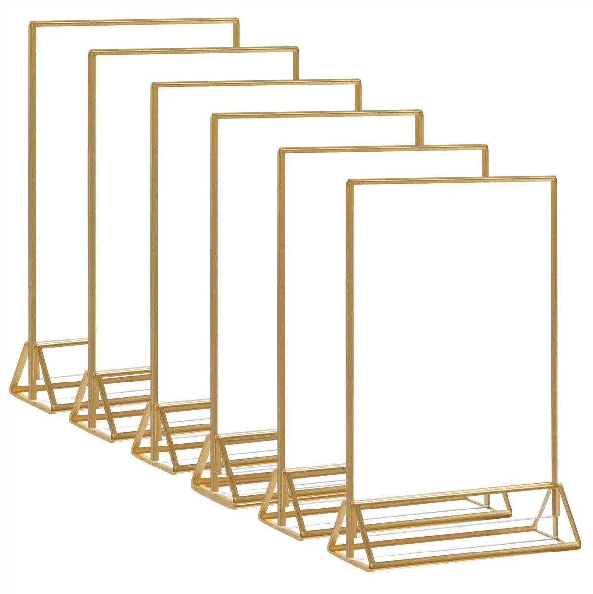 Clear Acrylic Sign Holder with Gold Borders