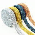 3cm Wide Resin Rhinestone Ribbon Hotfix Crystal Diamond Mesh for Sew-On Wedding Clothes Decor Shoes Bags & Garments