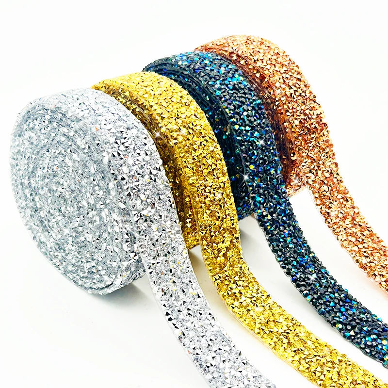 3cm Wide Resin Rhinestone Ribbon Hotfix Crystal Diamond Mesh for Sew-On Wedding Clothes Decor Shoes Bags & Garments