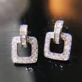 CAOSHI Wholesale Delicate Square Shaped Design Full Paved Cubic Zirconia Earrings for Fashion Jewelry CZ Stud Earrings for Women