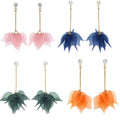 SC Fashion Multilayer Frosted Petal Dangle Earrings Long Tassel Statement Earrings Summer Colorful Acrylic Flower Earrings Women