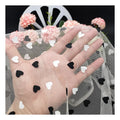 KT005 Black and White Two-Color Digital Printing Heart on 100%Polyester Tulle Mesh Net Fabric