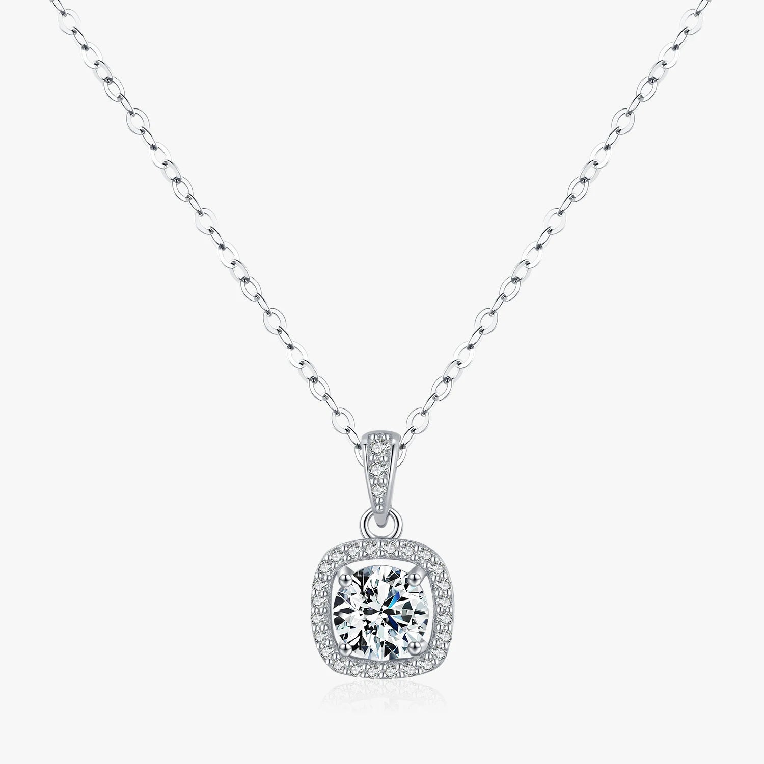 Classic Shiny Exquisite Chain Necklace 925 Sterling Silver Sparkling Zirconia Pendant Wedding Jewelry for Women Accessories