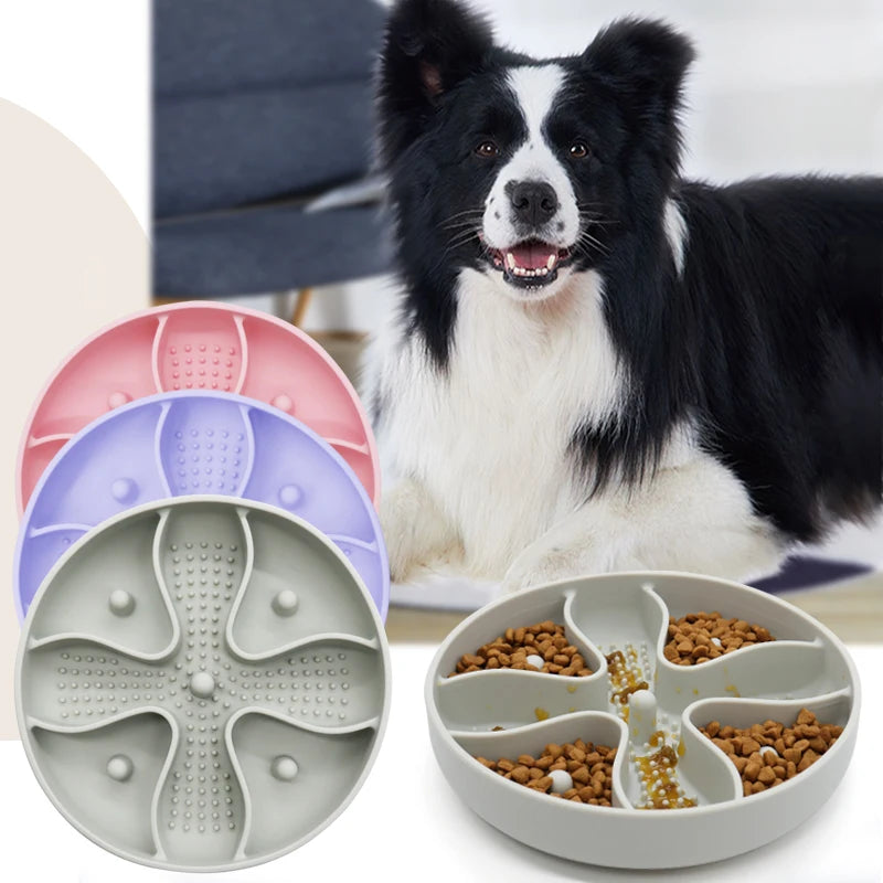 Dog Slow Feeder Bowl Reduce Slip Puzzle Bowl for Raised Pet Feeders Interactive Slow Feeder Dog Bowl Food Dispenser