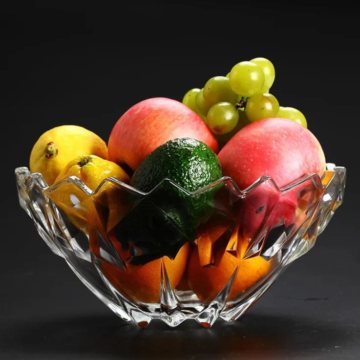 Red Cherry Factory Hot Selling High Quality Dinner Party Decorated Round Storage Glass Fruit Plates Tray
