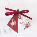 Custom Creative Design Wedding Candy Paper Folding Gift Box Cake Piece Box Triangle