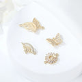 Wholesale Women's Trendy Jewelry Making Brass 14K Gold Plated Zircon Butterfly Connector Charm for Necklace and Bracelet Making