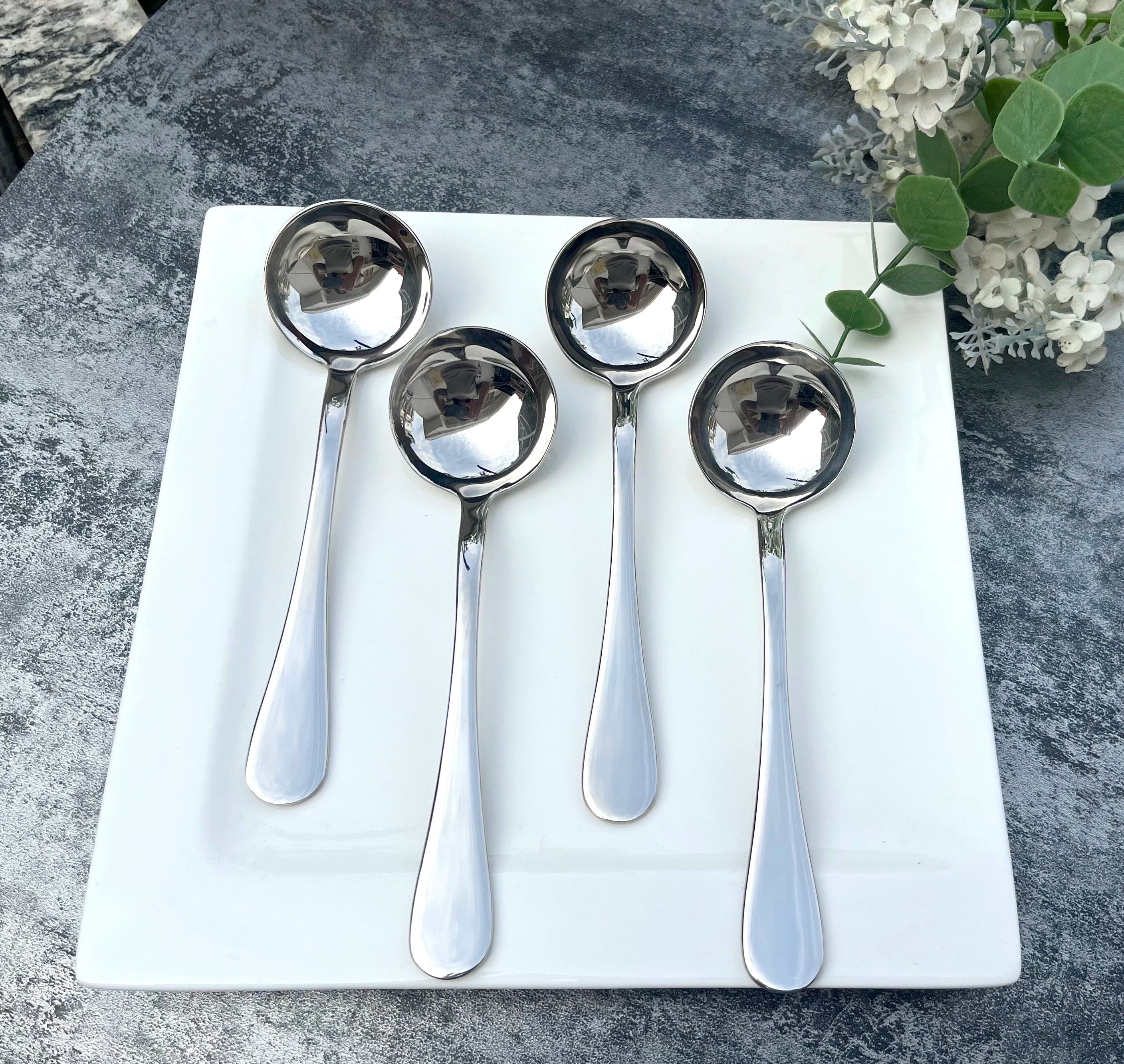 Colorful Stainless Steel 304 Spoons for Coffee & Tea-Eco-Friendly High Mirror Polish Fashionable Coffee Bean Cupping Spoon
