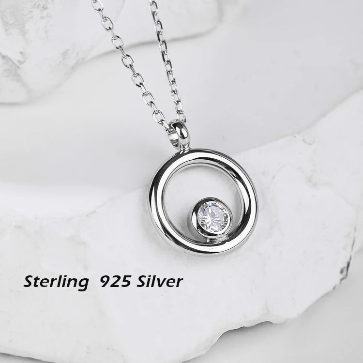 New Arrival Round Shape Sterling 925 Silver Zirconia Women Necklace
