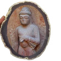 Huiying New Natural buddha polished painting crystal natural slices 10-13 cm sizes coasters with golden rim Dish