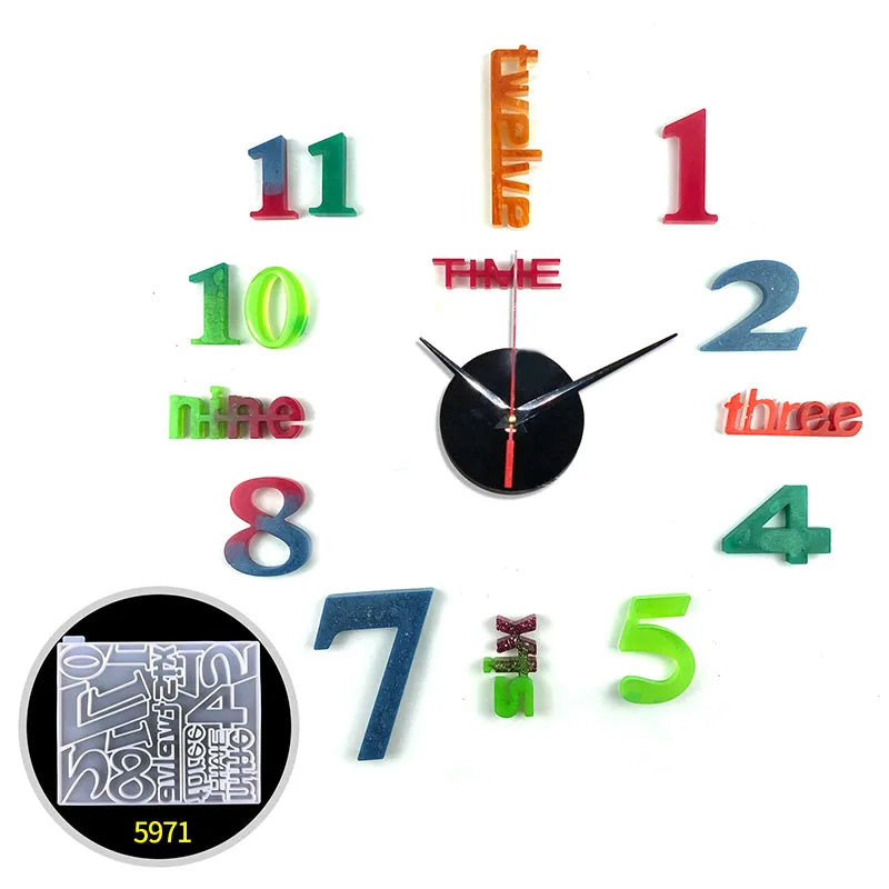 Early Riser Creative Silicone Mold for DIY Wall Clocks with Watch Movement