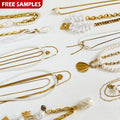 Men's Fashion Stainless Steel Love Pendant Necklace 18K Gold Zircon Simple Butterfly Collar Beaded Necklaces Hand-Cold Copper