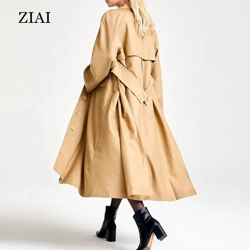 Hot Selling Fashion Women Spring Autumn Jacket Waterproof Long Trench Coat Ladies Double Breasted Spring Coats for Ladies