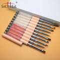 Nail Salon Pink Handle With Pink or White Rhinestone With Custom Logo Gel Oval Flat Slanted Liner Nail Art Brushes