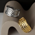 ICEBELA Jewelry S925 Sterling Silver Hammer Ring Female Ins Style Opening Hammer Eye Texture Index White Gold Ring