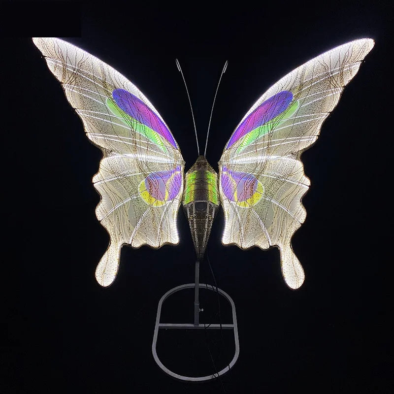 Hot Selling Wedding Iron Material Opening and Closing Led Glowing Butterfly for Wedding Party Arch Roadmap Stage Decoration