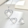 Wholesale 925 Sterling Silver Heart Shape Pearl Earring and Pendant Set Fresh Water Pearl Jewelry Set