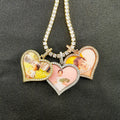 Custom Hip Hop Gold Plated Photo Sublimation Blank Necklace Jewelry Memory Pendant Neck Chain Crystal Heart Photo Necklace MegaBDM
