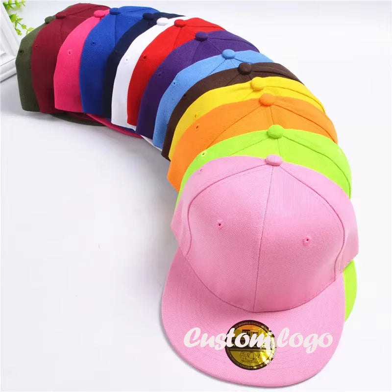 Original Factory Custom Logo Made Plain Flat Brim Baseball Caps Multicolor Blank Snapback Hats
