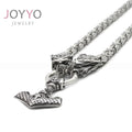 Nordic Style Wolf Head Design Viking Jewelry Amulet King Chain Viking Pendant Necklace with Valkenut Pendant Chain Necklace