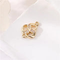 Wholesale Brass 14K Gold Plated Cubic Zircon Stone Pendant Charms for Necklace Earring Jewelry Making