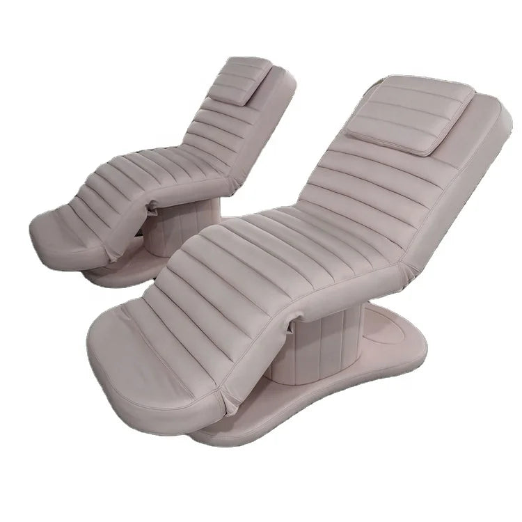 Kisen Hot Sale Memory Foam Massage Therapy Table 3 Motors Electric Facial Light pink Lash Bed for Beauty Salon