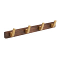 Daili Decorative Wall Hook Rack 4 Hooks for Bathroom Kitchen Walnut Wood Wall Mounted Zinc Alloy Coat Hat Bag Towel Hangers