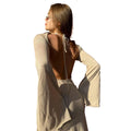 Summer Backless Tie Knit Dress French Sexy Slim Beach Dress Knit Dress for Women