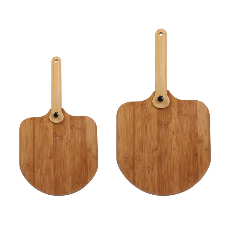 Bamboo Pizza Peel with Foldable Handle Pizza Spatula Paddle Bread Fruit Vegetables Cheese Serving Board