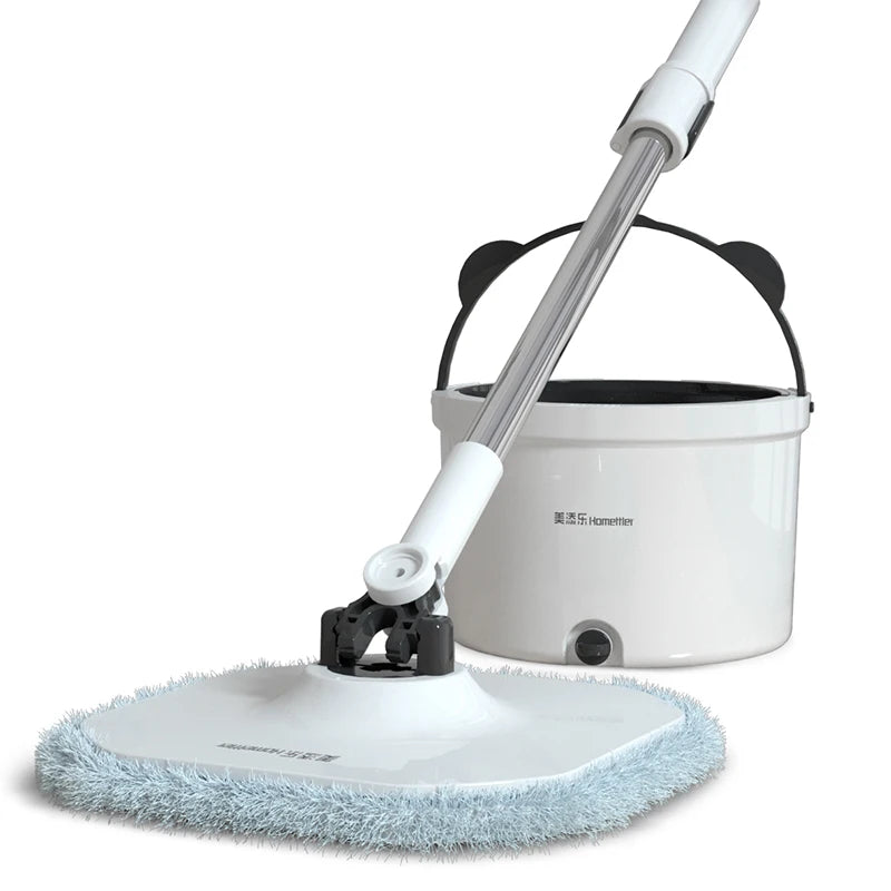 Homettler Telescopic Handle Magic Mop Household Cleaning Tools with Stainless Steel Rod Microfiber Nylon Filament 360 Mop Head