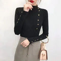 One Size Half High Neck Sweater Women's Autumn and Winter New Style Pullover Knitted Long Sleeve Underlay Tight Underlay Shirt