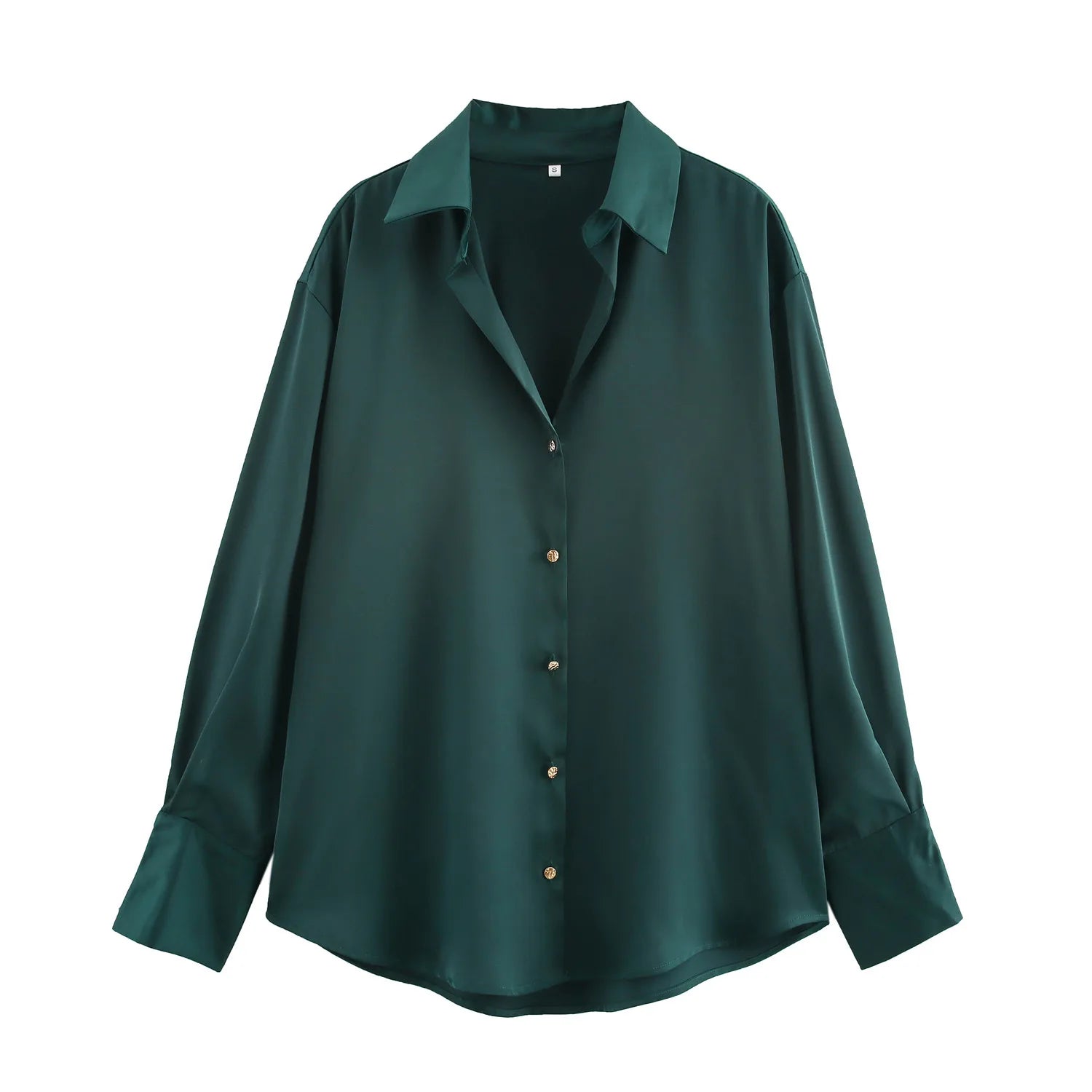 Silky Lady Casual Loose Womens Lapel Blouse 2026 Spring Polo Shirts
