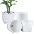 Custom Modern Minimalist Succulent White Ceramic Flower Pot With Holes and Saucers Garden Home Decoration Vase