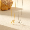 Women's Bulk Wholesale Stainless Steel Hollow Double Heart Necklaces Fashion Chains Jewelry Lover