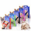 10 Color-Adjustable Nylon Pet Cat Collar with Ribbon Decorations Solid Style Cozy Rabbit Kitten Kedi Harness Leash Set