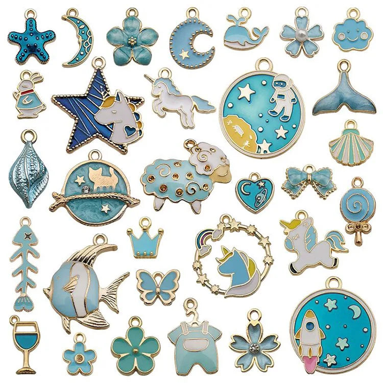 Jewelry Earrings 31pcs of Dripping Alloy Pendant for DIY Pendants Necklace Bracelet Accessories