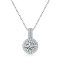 Fine Moissanite Jewelry 925 Sterling Silver Pendant Bling Iced Out Round Cut Diamond Pendant Necklace Gift for Women