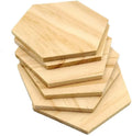 Tailai Unfinished Pine Wood Hexagon Slices DIY Wood Handicraft Cutouts for Home Decoration and Crafts