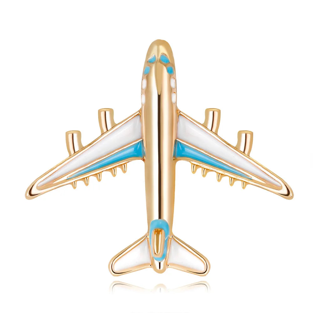 Wholesale Promotional Souvenir Gift Jewelry Metal Enamel Zinc Alloy Airplane Plane Brooch Pin