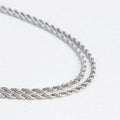 Chris April 316L Stainless Steel PVD Silver Plated Rope Chain Necklace