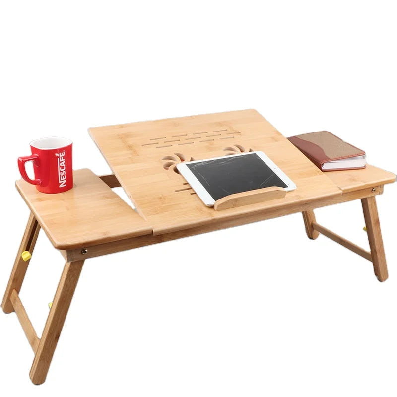 Adjustable Foldable Laptop Desk Bamboo Laptop Holder Notebook Computer Table Home Folding Laptop Table