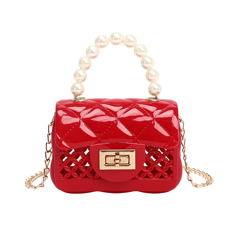 New Cheap Trendy Candy Hollow Out Pvc Ladies Chain Shoulder Bag Kids Girls Jelly Purse Mini Small Handbags