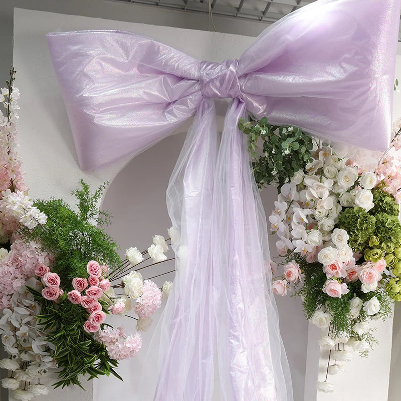 I867 Wholesale Price Shopping Mall Window Display Silk Large Glossy Butterfly Knot
