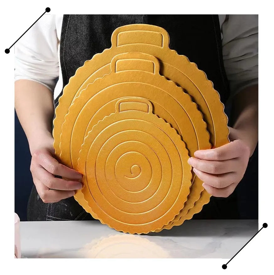 Hot Sale Pastry Tools Thicken Cake Board Round Square Gold White Cake Base Reusable Drum 4'6'8'10inch Cardboard Cake Accessories