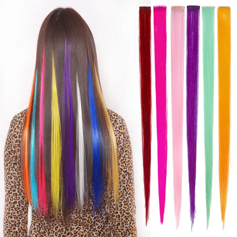 Wig Piece Color Hair Hanging Ear Dye Wig Piece Hair Extension Color Strip Can Be Ironed Color a Clip Long Direct Hair
