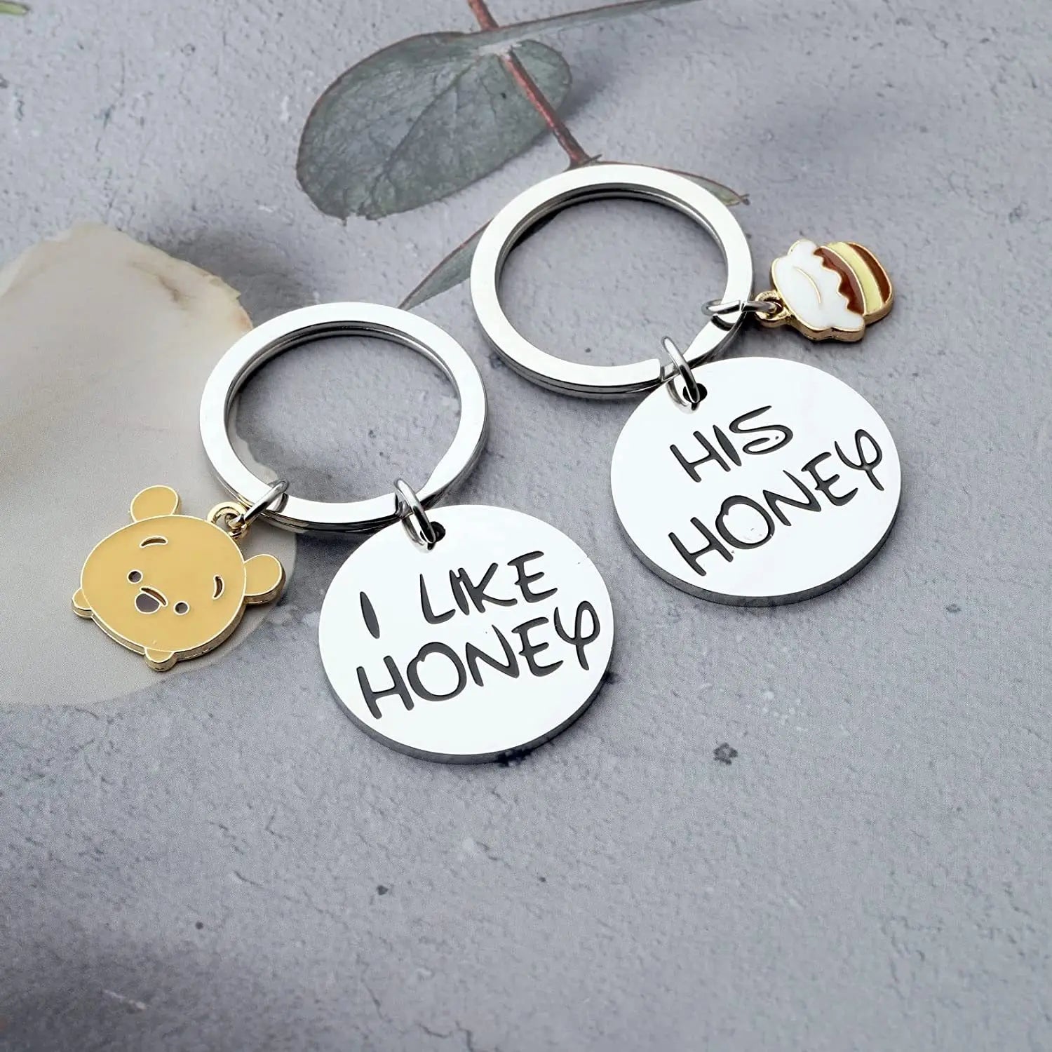 I Like Honey Matching Couples Stuff Gift Honey Beehive Keychains for Boyfriend Girlfriend Wife Husband Valentines Day