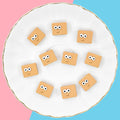 DIY Resin Charm Cute Cartoon Bear with 3D Big Eyes Food Play Accessories Featuring Model Pattern-Bread