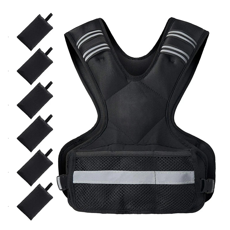 Custom Logo Tactical Adjustable Sport Reflective Waterproof Durable Weighted Running Vest 4-10lb Training Workout Jogging